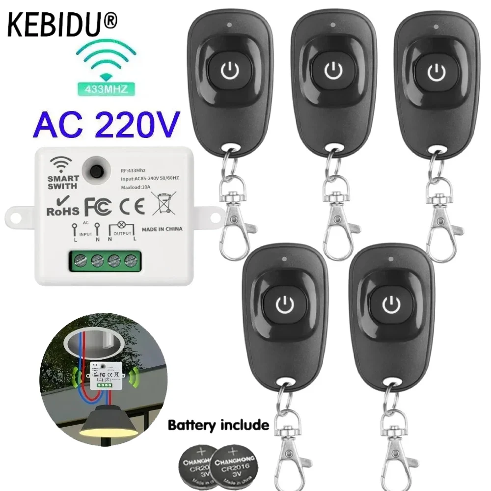 Universal 433Mhz Wireless Remote Control Switch DC 12V 1CH Relay Receiver Module RF Transmitter Learning Button Remote Control