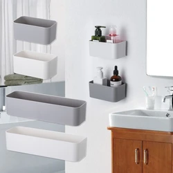 Wall Mounted Cosmetic Storage Box Bathroom Storage Rack Wall Shelf Adhesive Hanger Organizer Remote Control Holder Home Decor