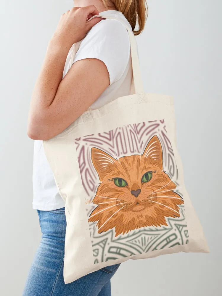 

Orange Cat Marley Tote Bag Handbags women foldable reusable bag female bag Shopper