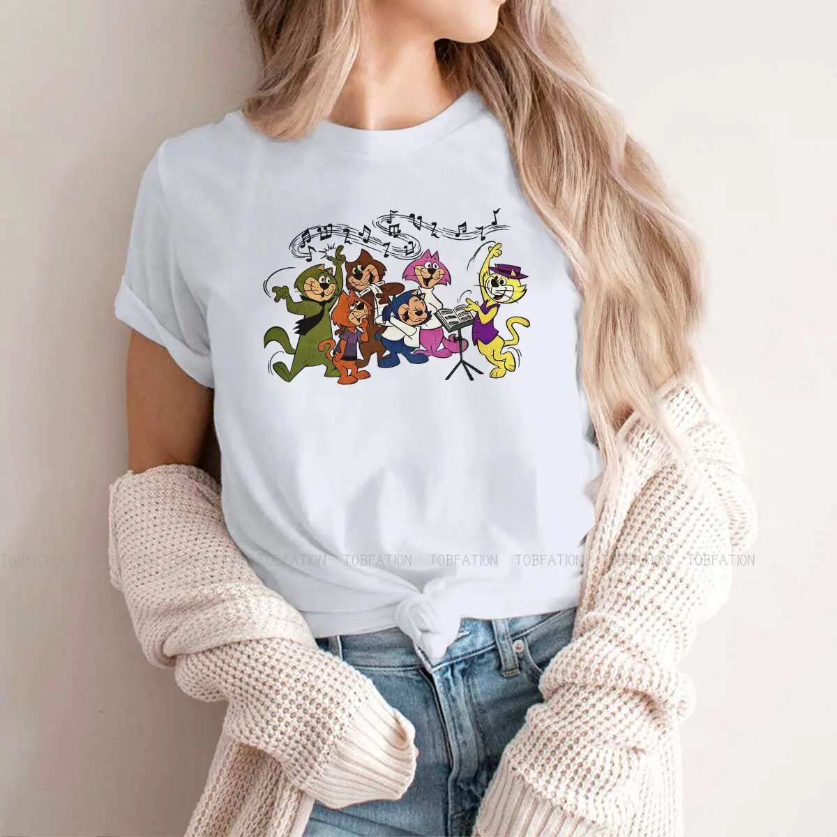 Cute Special TShirt for Girl Top Cat Hanna Cartoon Comfortable Hip Hop Gift Idea  T Shirt Short Sleeve Ofertas