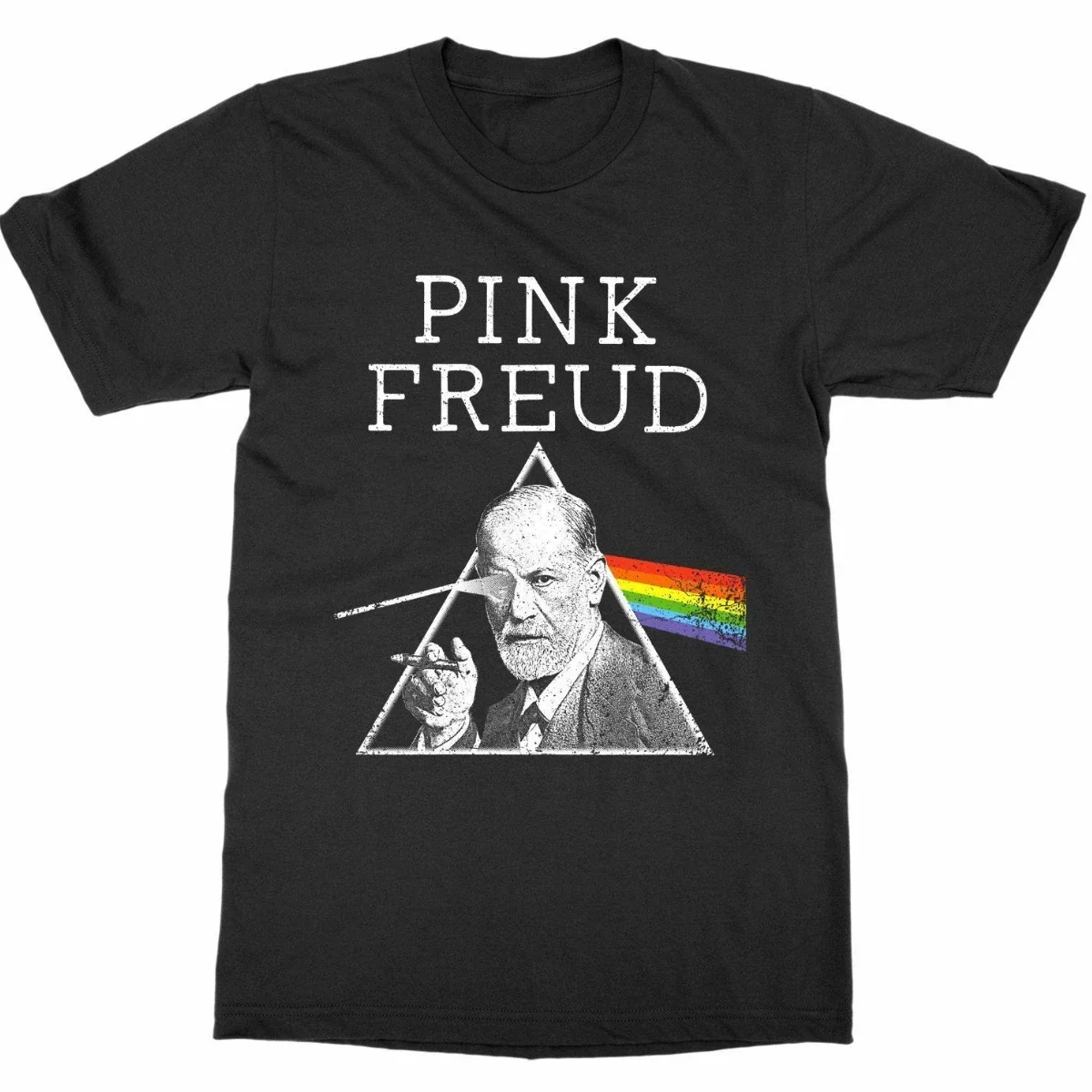 Sigmund Freud Funny Design Summer Cotton T-Shirt Chemistry Biology Experiment Nerd Genius Theory Science