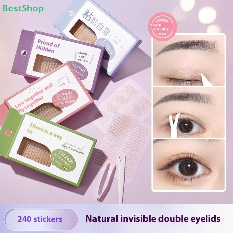 Rebecca90/240 ชิ้นที่มองไม่เห็น double eyelid patch ยาวนาน Shaping เหมาะสําหรับ Single Eyelid คนแต่งหน้าเครื่องมือ