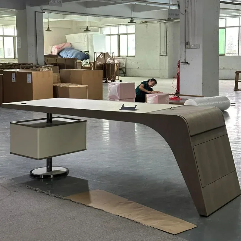 Villa Modern Italian Designer Desk Office Integrated Boss Desk and Chair