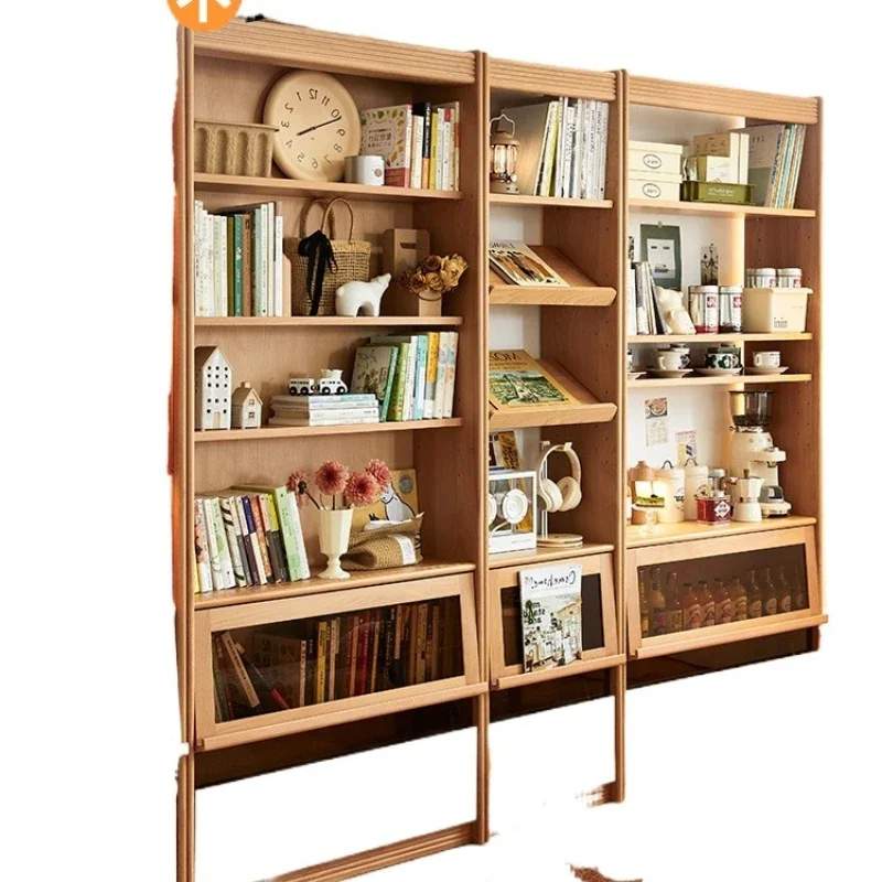 Furniture Beech Bookcase Floor combination Solid wood Beech