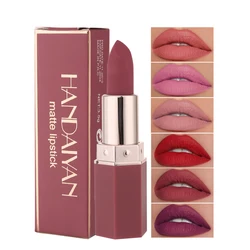 HANDAIYAN 6 Shades Matte Matte Lipstick Velvet Easy Tinting Long-Wear Makeup Lip Makeup