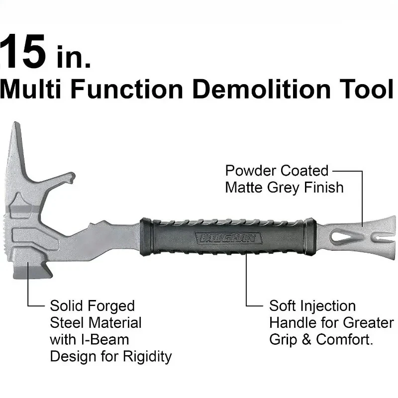 Imagem -02 - Multi-purpose Profissional Demolição Martelo Bombeiro Hardware Ferramentas Hardware Trabalho Ferramentas Profissional Prego Pressão Carpintaria