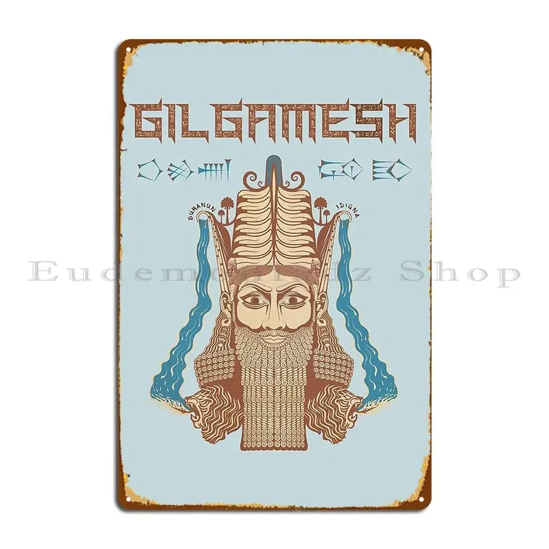 Gilgamesh Tigris Euphrates علامة معدنية تصاميم المرآب كهف جدار ديكور المرآب تين تسجيل ملصق #2
