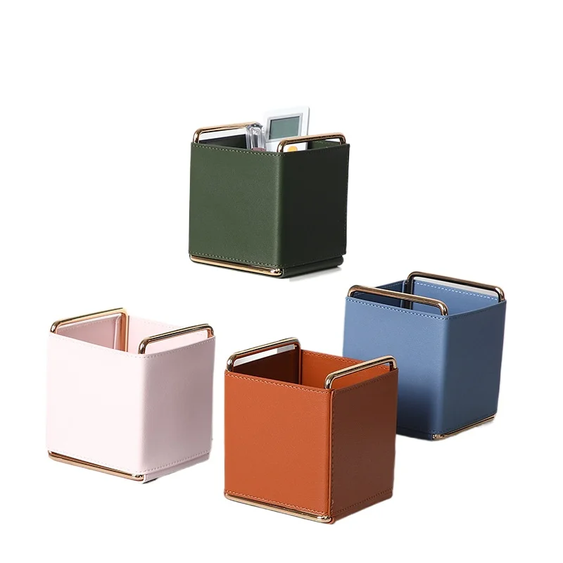 

~desktop leather storage box, makeup brush storage bucket.