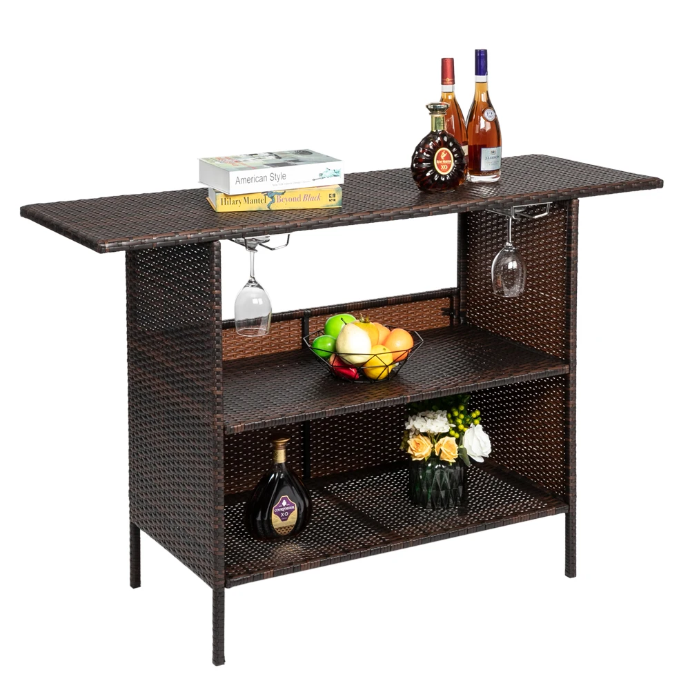 Modern Stylish And Beautiful Bar Table Brown Gradient Outdoor Patio Side Table Coffee Table