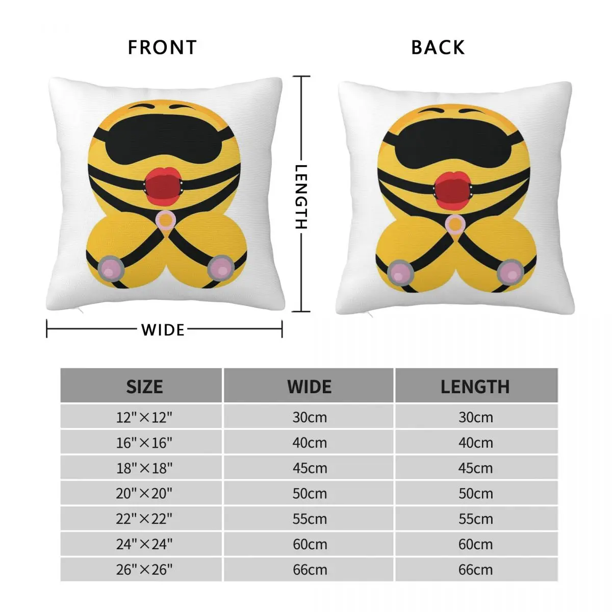 Sexual Pics With Sayings Icon Bdsm Square Pillowcase Polyester Linen Velvet Pattern Zip Decor Sofa Cushion Cover 45x45