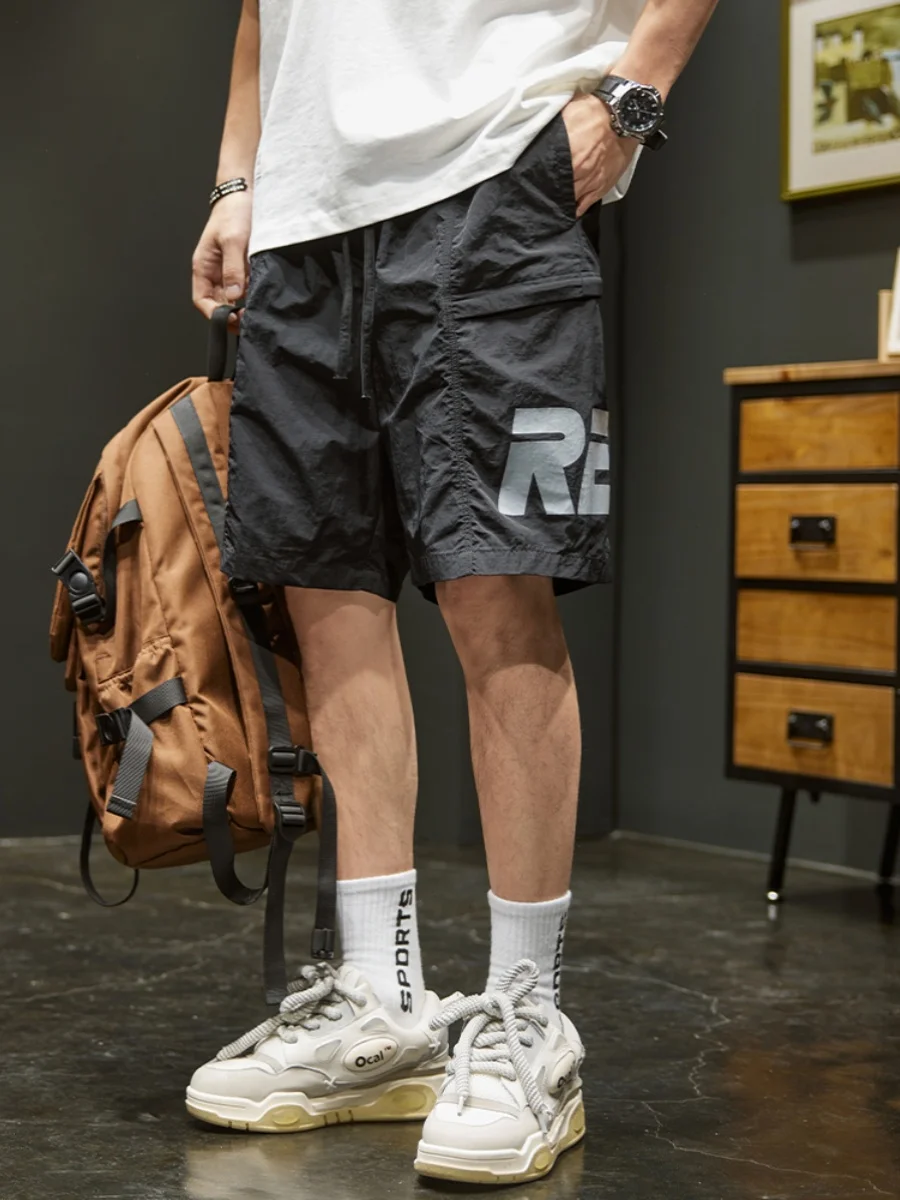 

Модные американские повседневные рабочие шорты для мужчин: свободные, летние, тонкие, с множеством карманов, универсальные спортивные бриджи (пятиточечные брюки)