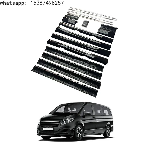 For Benzz Vito V-class  AMG Side Skirts with Bright Stripes Painted Side Skirts, Exterior Accessories Refit W447 W4