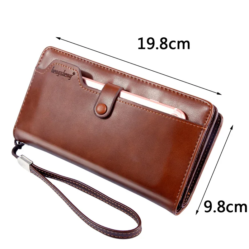 Men Wallets Long Style High Quality Mobile Phone Card Holder Male Purse Zipper Large Capacity Brand PU Leather Wallet For Men