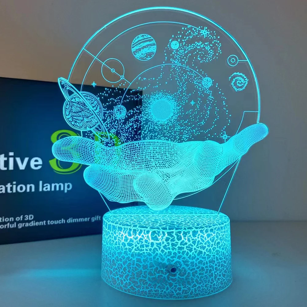 3D ottica Illusion proiettori lampada Universe Space Galaxy nel palmo della tua mano LED Night Light per Space Lover ragazzi e ragazze