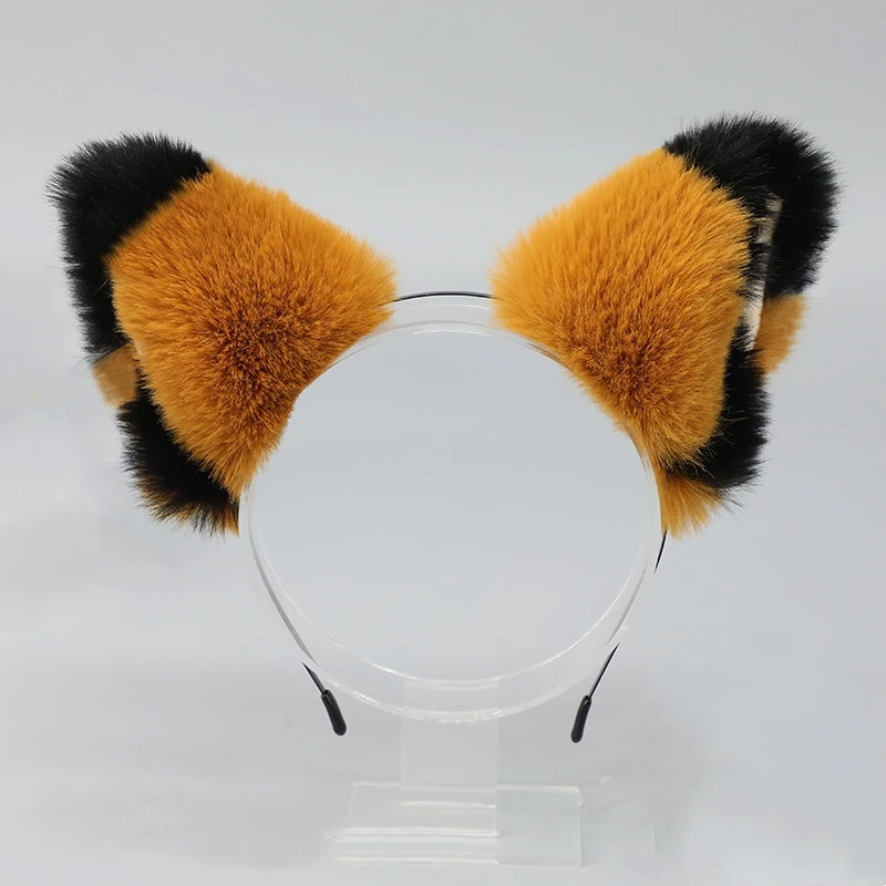 Diadema de pelo con orejas de zorro y gato para niña, diadema de piel sintética de Lolita para Cosplay, diadema de Anime para Halloween, accesorios para el cabello