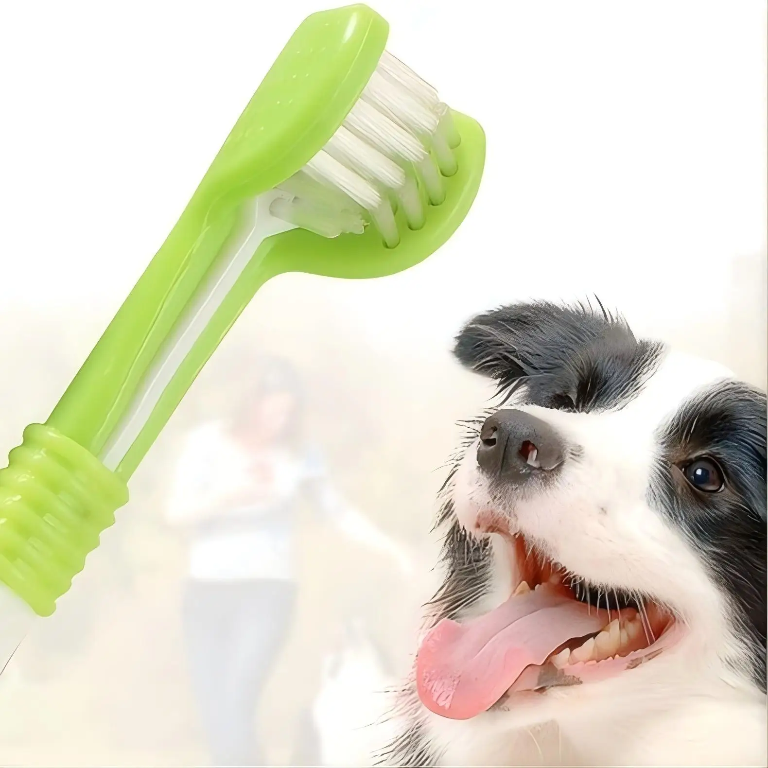1Pc Pet Toothbrush Dog Cleaning Mouth Toothbrush Three Sided Multiangle Cleaning Tartar Teeth Health Care Tool Pet Supplies