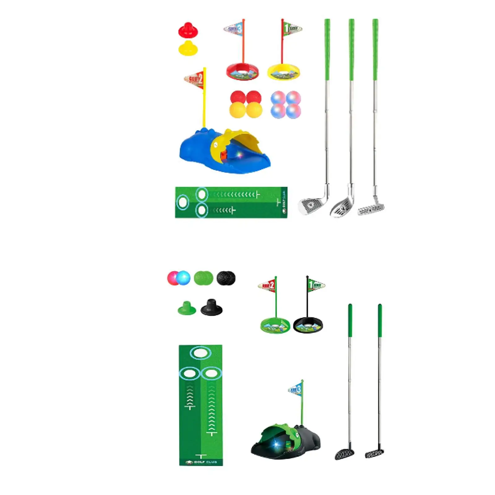 Zestaw klubów golfowych dla maluchów Rozświetlone mini gry golfowe na trawnik plażowy dla dzieci 3-5 lat