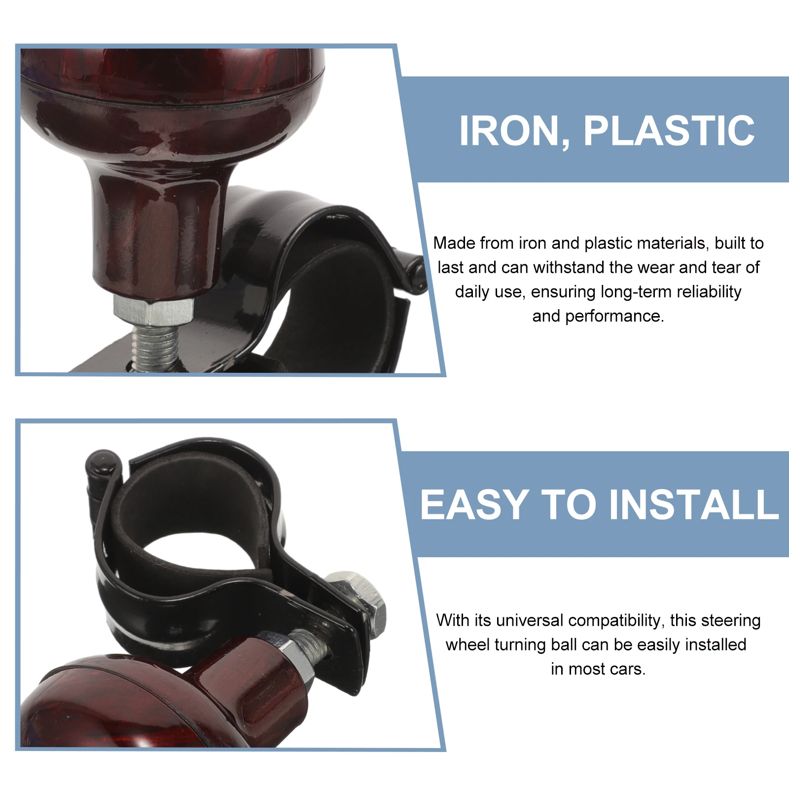 

Steering Wheel Booster Knob Universal Durable Iron Plastic Replacement Increases Torque Car Truck Tractor