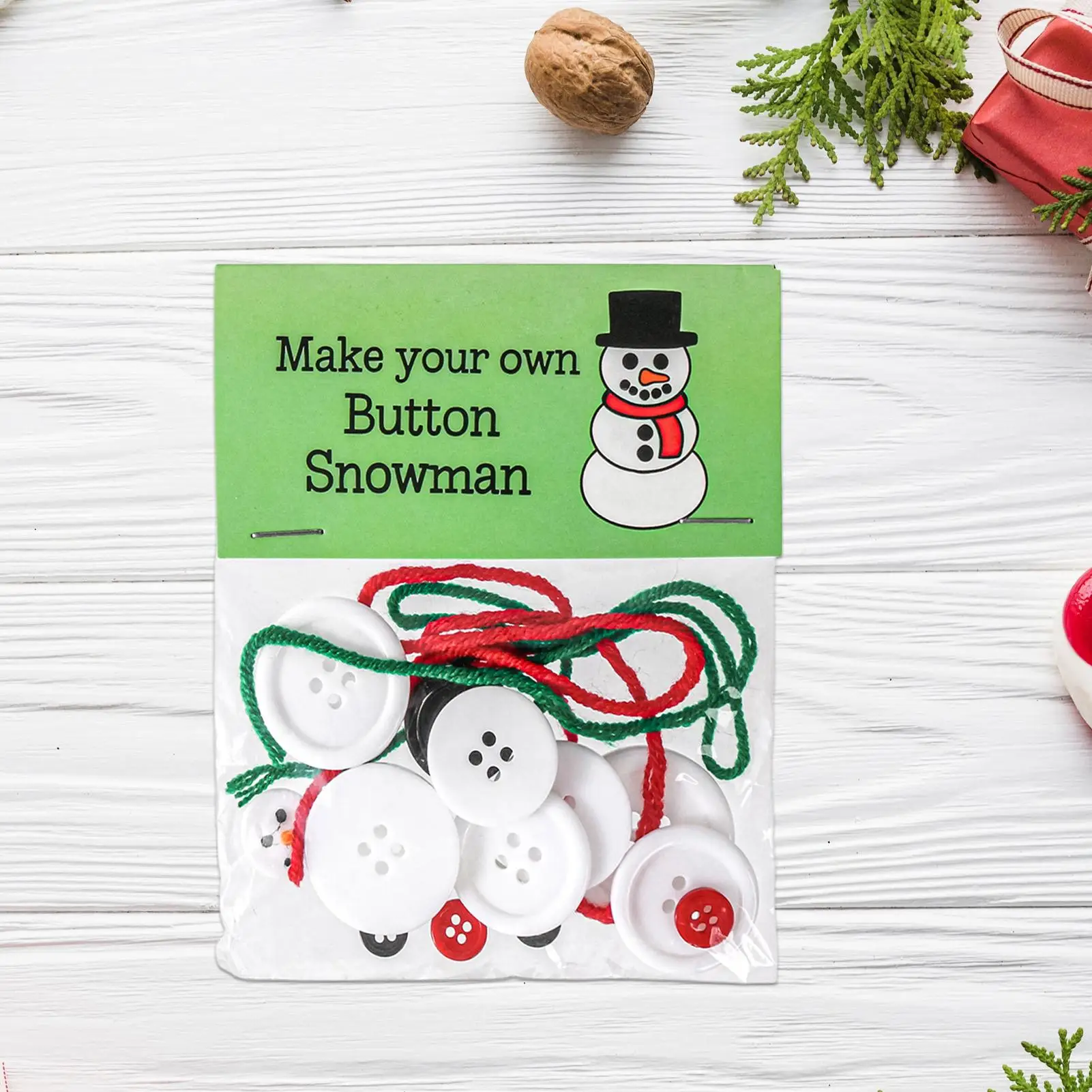 

Christmas Tree Button Pendant Winter Holiday Educational Button Tree Snowman Ornament Crafts Children Teens Adults Students