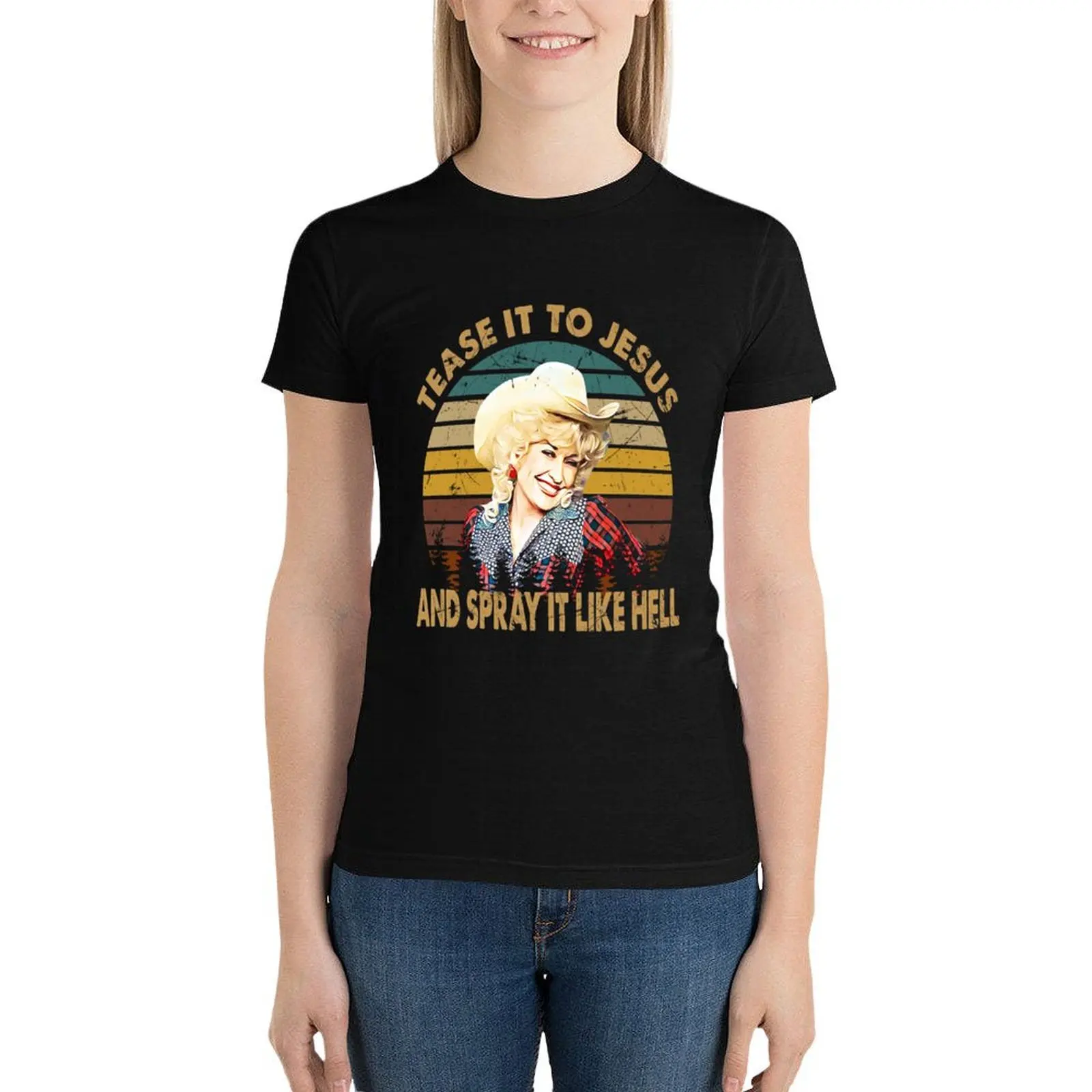 

vintage tease it dolly gift parton for lovers T-Shirt aesthetic clothes Blouse tops for Women