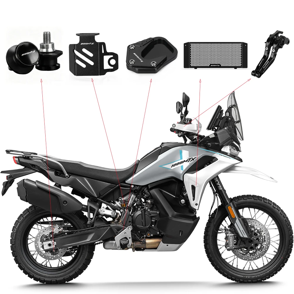

For CFMOTO 1000MT-X Parts 1000MTX Side Stand Enlarger Extension Pad Handlebar Risers Key Cover CF 1000 MT-X 1000 MTX Accessories