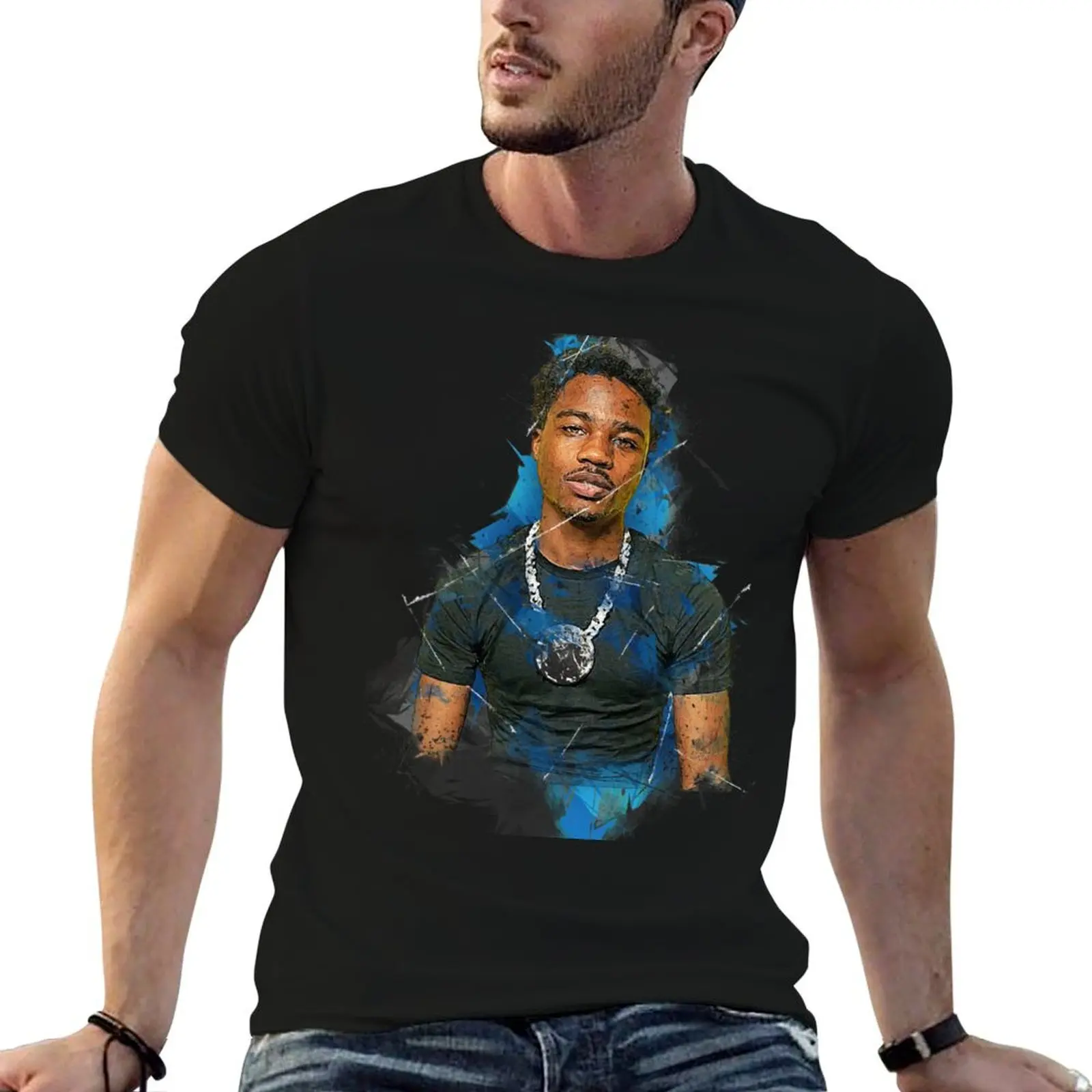 Roddy Ricch T-Shirt Basic Solid Color Short Sleeve T-Shirt