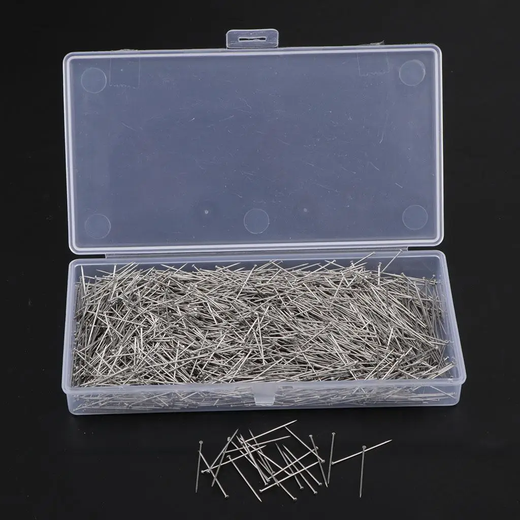 2000 Pieces Head Pins Satin Pin Dressmaker Pins for Jewelry Making, Sewing and Craft, Stainless Steel, 1 Inch