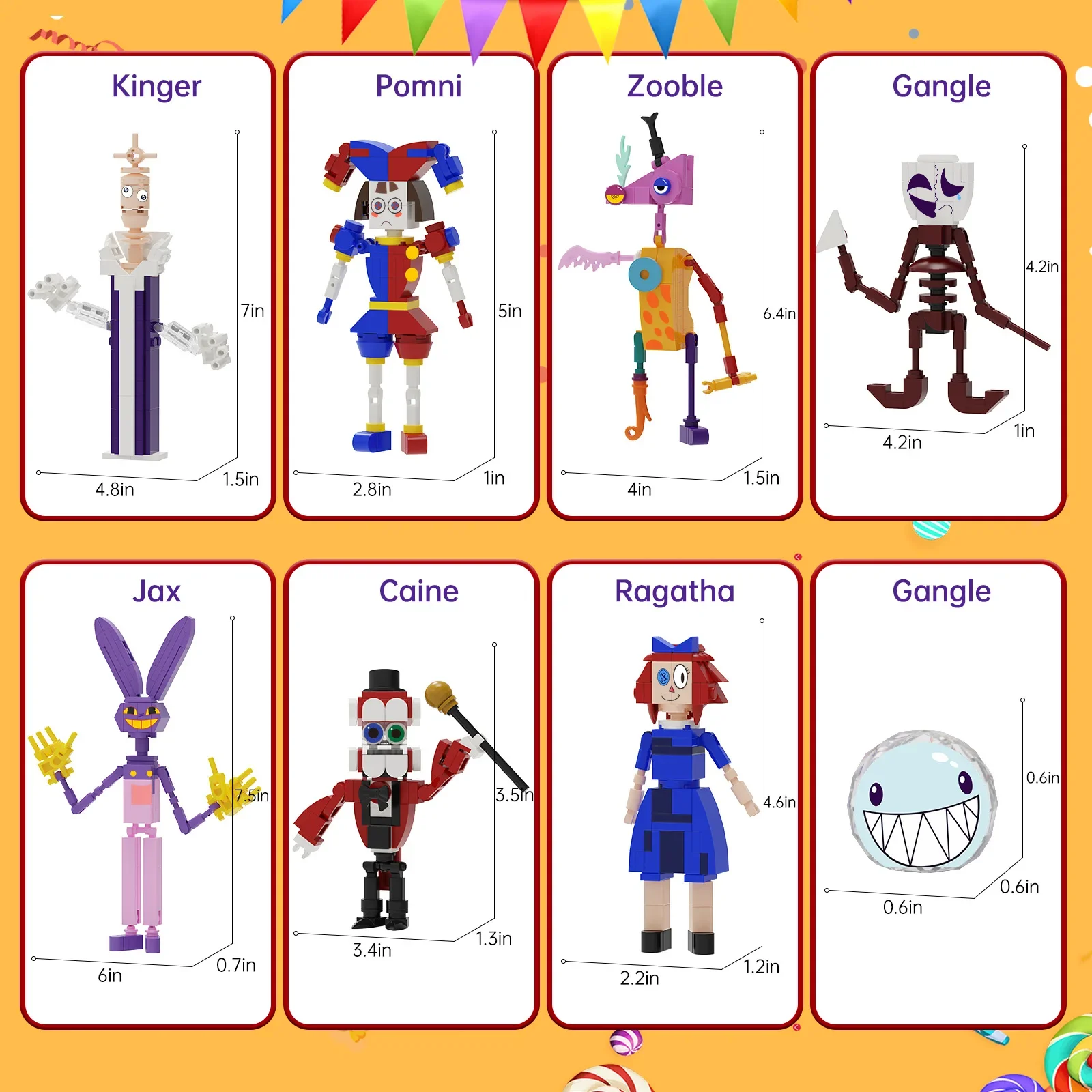 Juego de terror MOC, bloques de construcción mágicos de circo Digital increíble, montaje de circo Digital, regalo para niños y niñas, juguete para niños