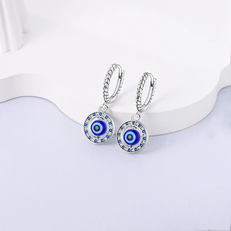 925 Sterling Silver Earrings Women Rotating Eye Snake Bone Pattern Drop Earring For Anniversary Wedding Jewelry Gifts