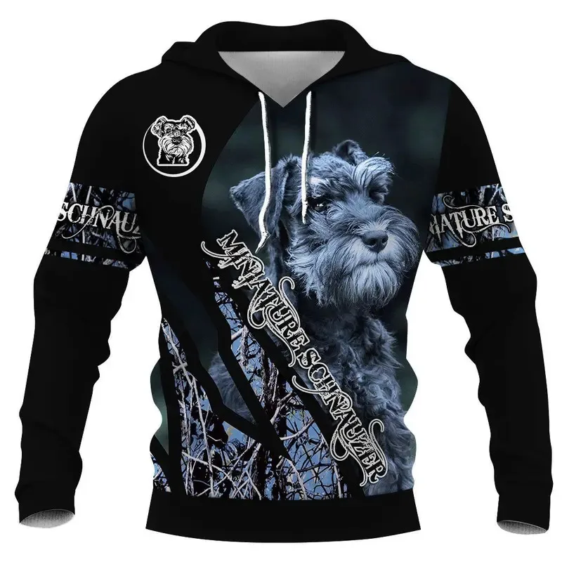 1 Piece Custom Your Picture Miniature Schnauzer/Leonberger/Border Collie 3D All Over Printed Hoodies Women For Men Pullovers Str