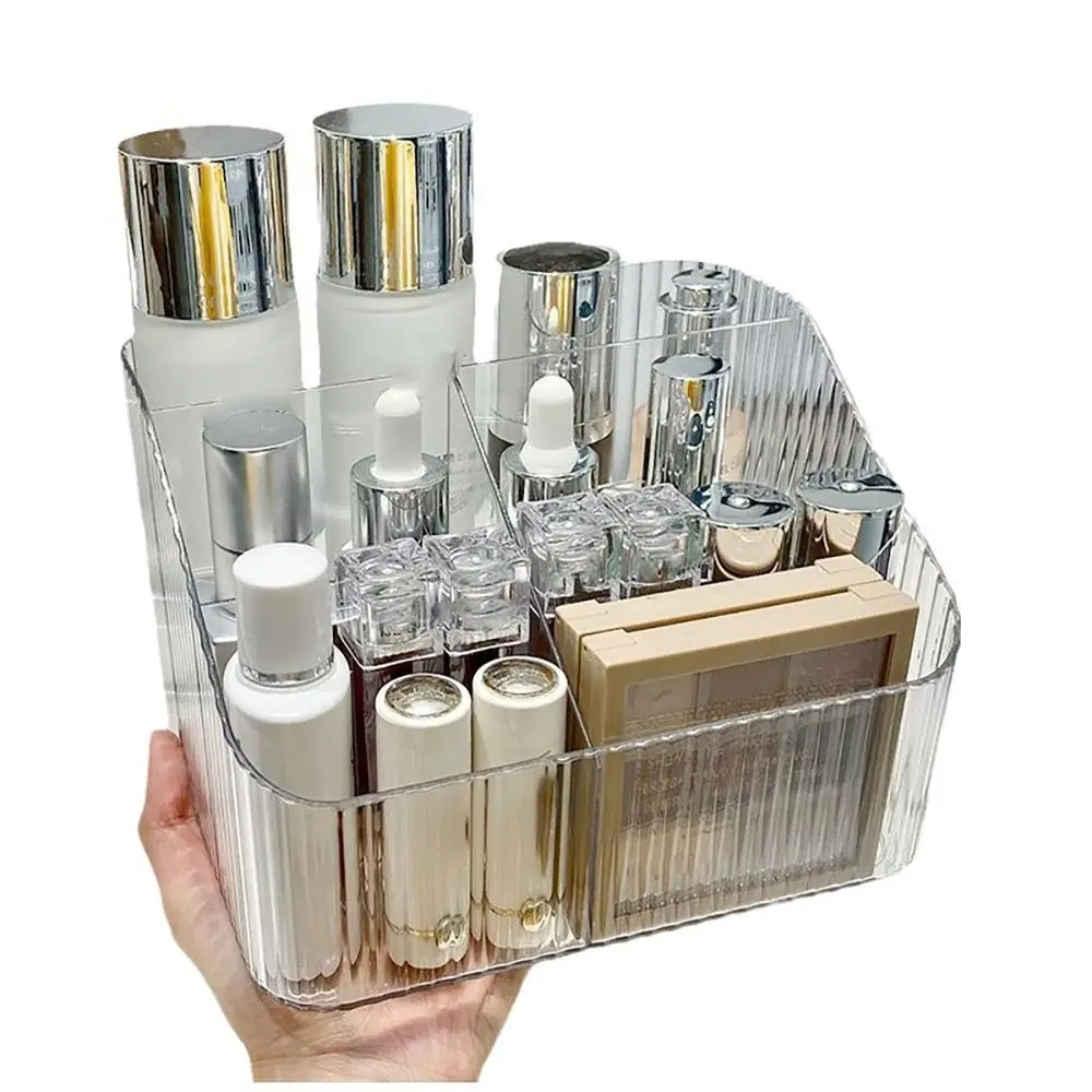 Transparent Makeup Organizer New 3/4-Slot Lightweight Vanity Case Washable Plastic Versatile Storage Box