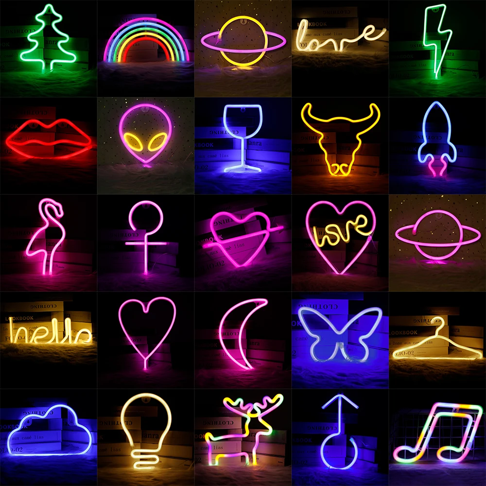 

LED Neon Night Light Art Sign Wall Lamp Art Sign Night Xmas Birthday Gift Wedding Party Wall Hanging Neon Lamp Home Decor