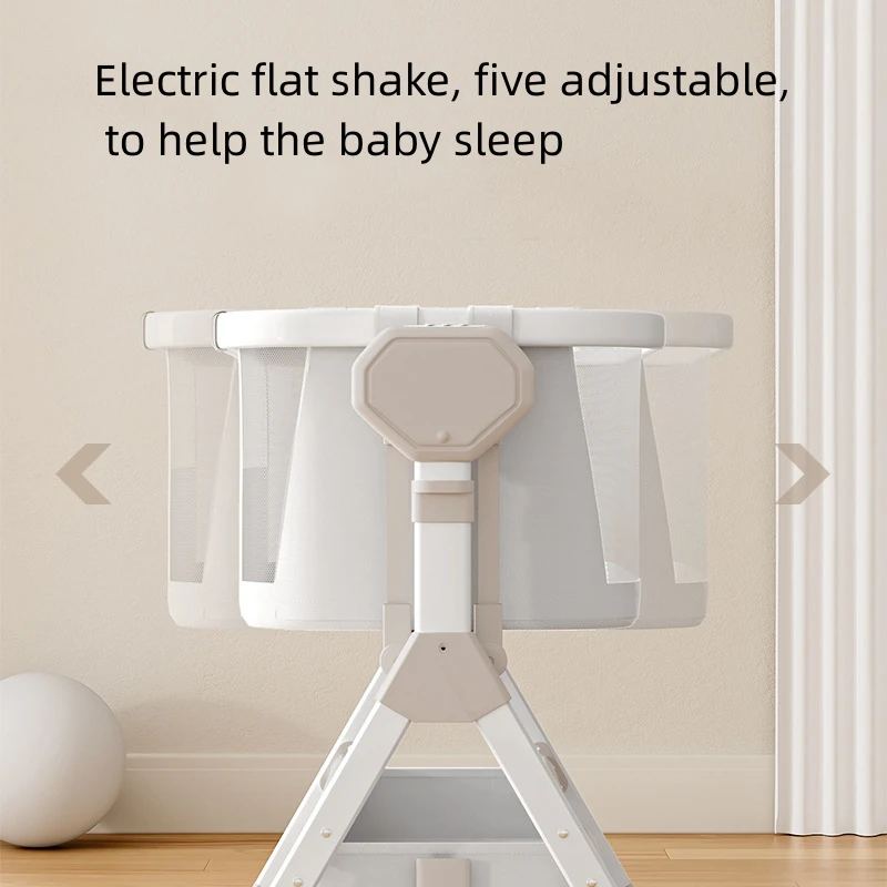 Baby multi-function foldable electric horizontal cradle intelligent baby coax baby comfort sleeping basket