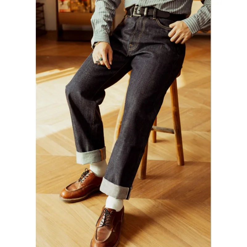 

Red Tornado 55501 Loose Straight Mens Jeans Spring Original Cow Red Ear Denim Primary Color Amekaji Pants