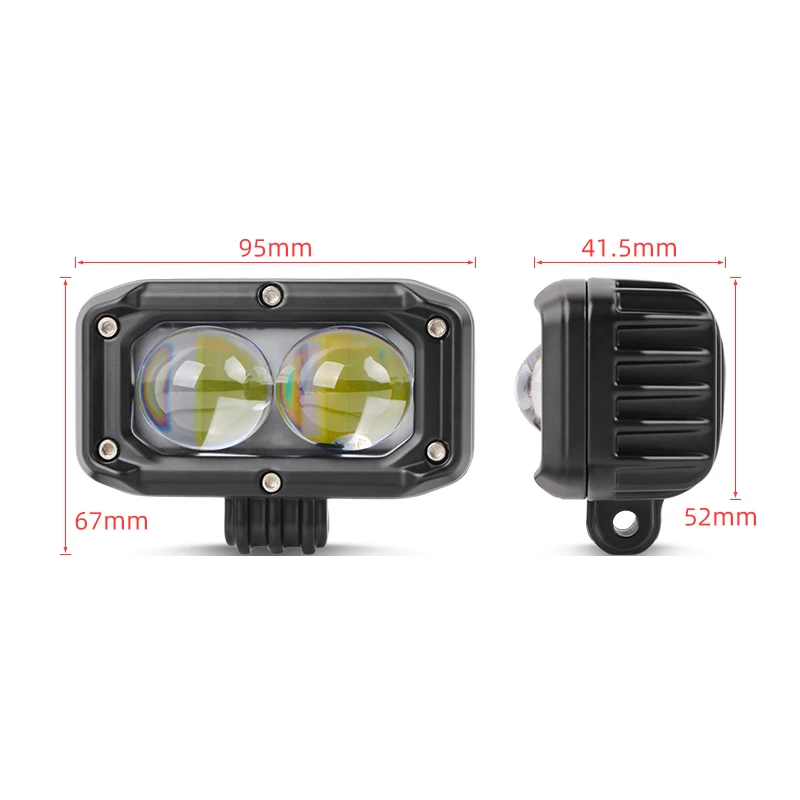 A36 Led Work Light Fog Light two-color 3000K 6000K auxiliary light for SUV ATV Motorcycle Daytime Running Light 12V 80V