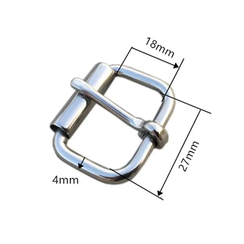 10pcs Stainless Steel Belt Buckle Roller Rectangle Strap Buckle 27mm Bag Pin Buckle Garment Metal Accessory