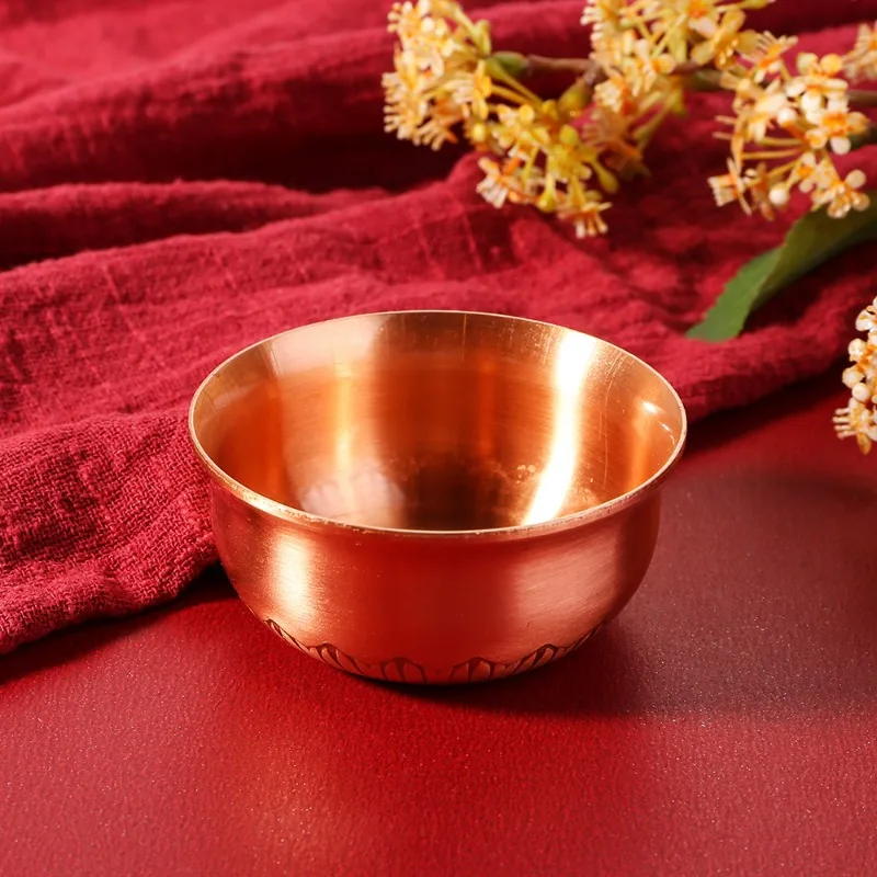 

Engraved Pure Copper Bowl Mini Vodka Liqueur Spirits Cup Creative Wedding Wine Tea Cups Buddhist Bowl Home