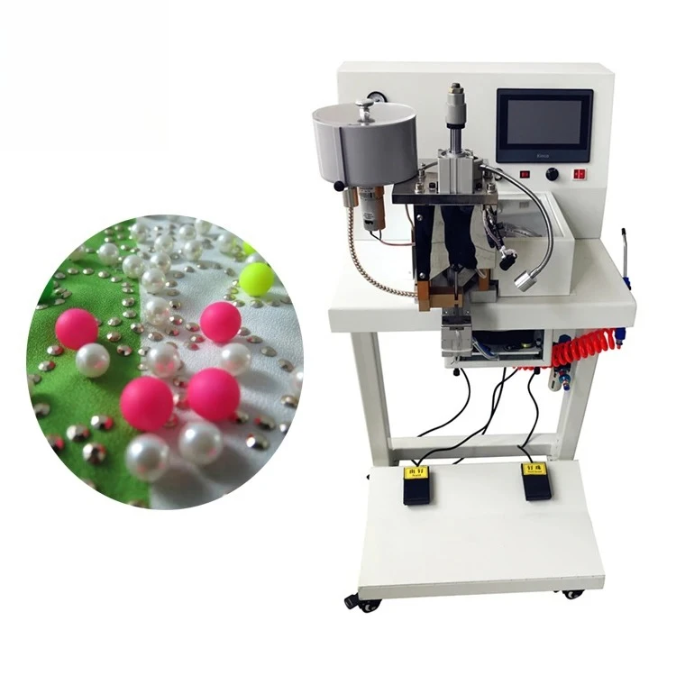 Automatic Plastic Pearl Beads Fixing Setting Attaching Machine