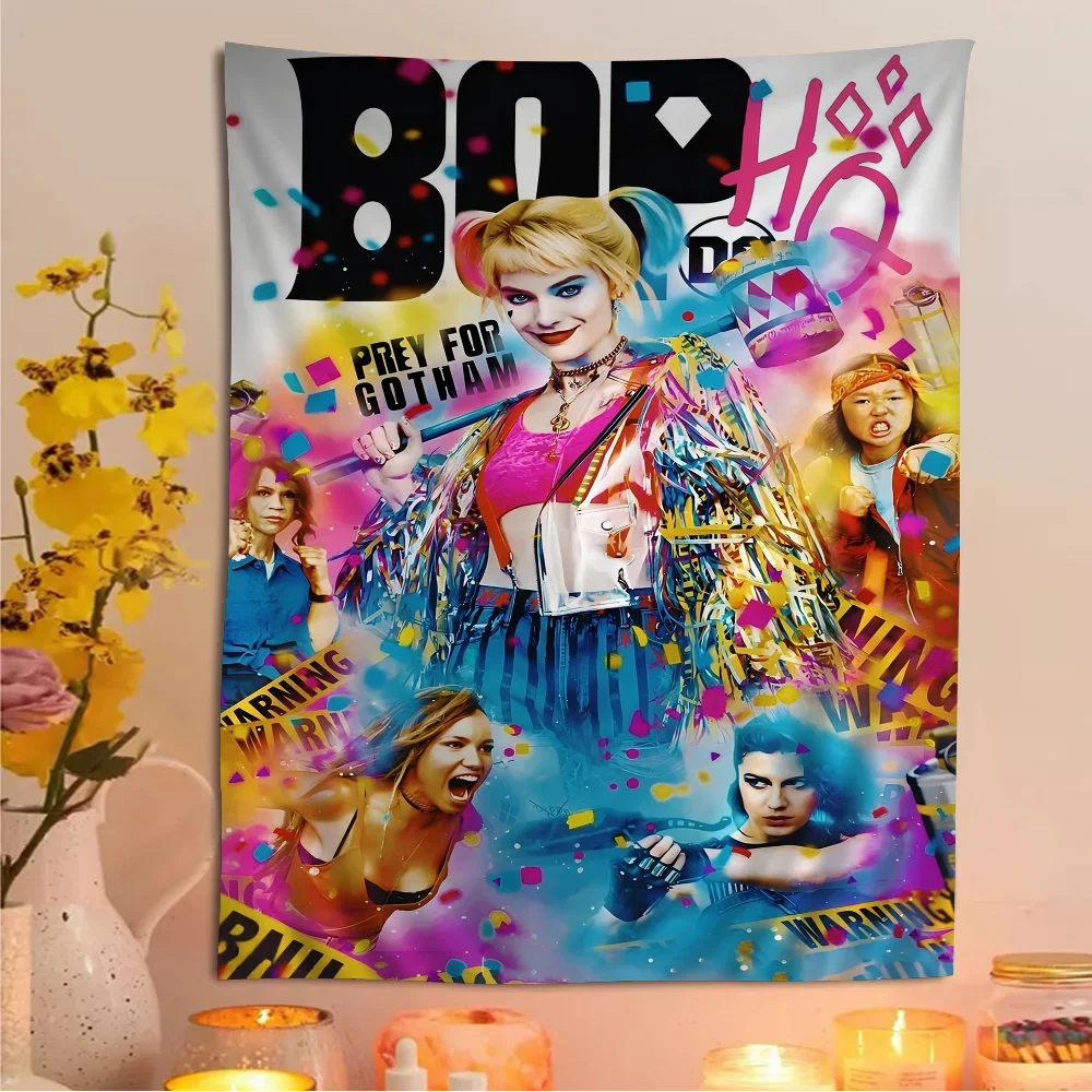 H-harley كول Q-quinn فيلم أنيمي نسيج معلق التارو الهبي جدار السجاد النوم ديكور المنزل