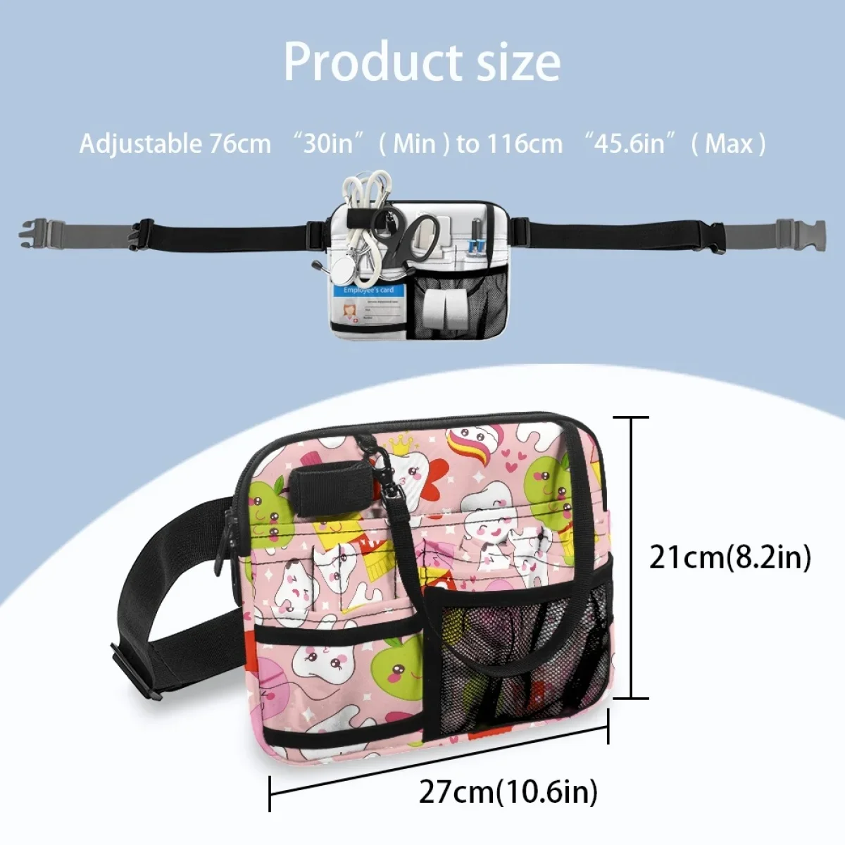 Multi Compartimento Utilitário Hip Bag, Dentes Kawaii, Designer Dental, Luxo Enfermeira Fanny Pack, Bolsa de ferramentas de cintura, Caso Organizador, 2023