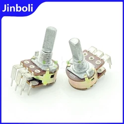 1PCS 16 Type A50K A503 Dual Vertical Bent Foot Speaker Amplifier Audio Volume Potentiometer D Shaft Length 20mm 6Pins