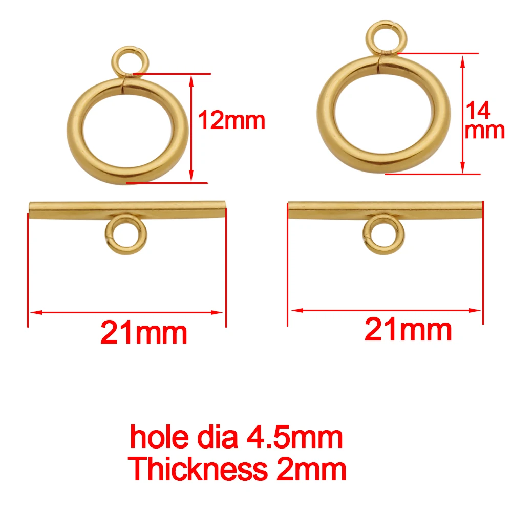 5Sets/lot Gold Plated Stainless Steel OT Toggle Clasp Buckle Connector Fastener Bracelet For DIY Jewelry Making Accessories