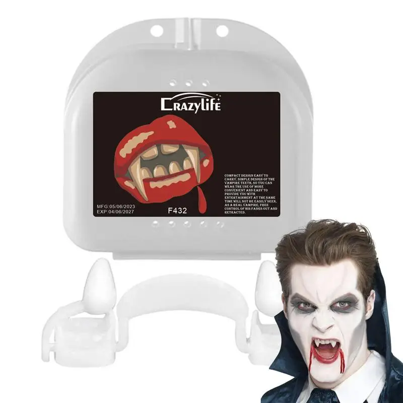 Cosplay Vampire Fangs Realistic Retractable Teeth For Halloween Costume Accessories Party Favors For Carnival Halloween