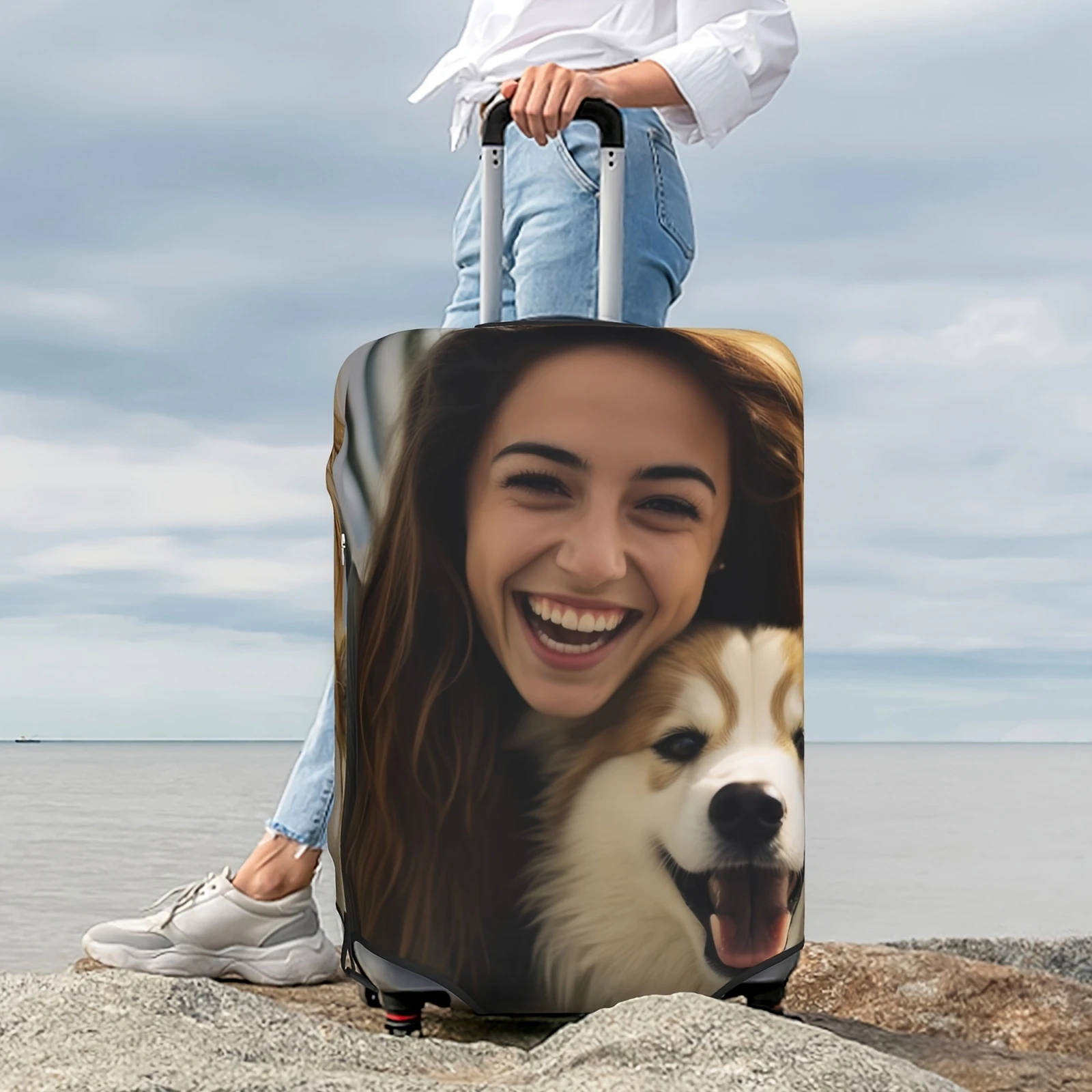 Maßgeschneiderte Gepäckhüllen – Personalisieren Sie sie mit Ihrem Namen, Fotos und Logos | Strapazierfähiges Polyester | Waschbare Reiseaccessoires – das Perfektionsprodukt – Detail 2