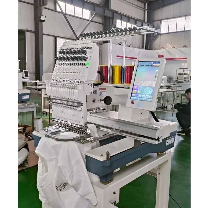 High-Speed Industrial Embroidery Machine – 1200 RPM, Servo Motor, USB, DST Support, 12 or 15 Needles