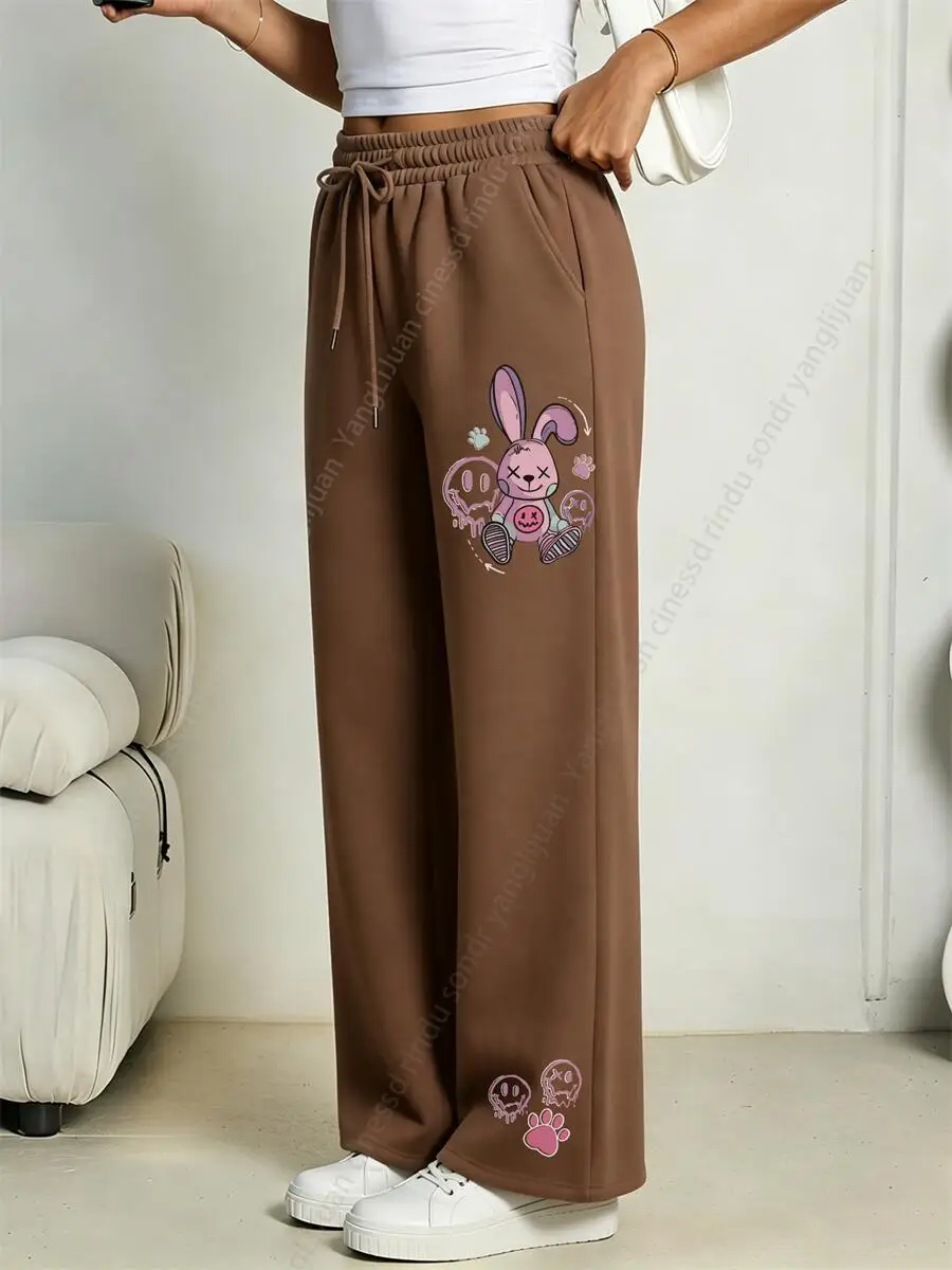 Pants for Woman Joggers Straight Leg Trousers Fleece Print Letter Graphic Loose Fit Baggy Sweatpants Women Clearance Sale 2026