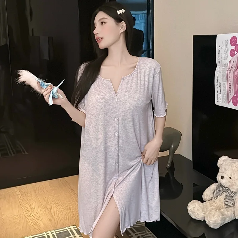 

Modal Nightwear for Woman Night Clothes Short Sleeve Sleepwear Women's Nightgown 2026 New Summer Dresses Nightdress Home Wear