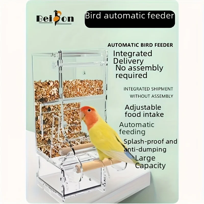 Automatic Parrot Feeder, Bird Feeder, Anti-scattering and Splash Supplies