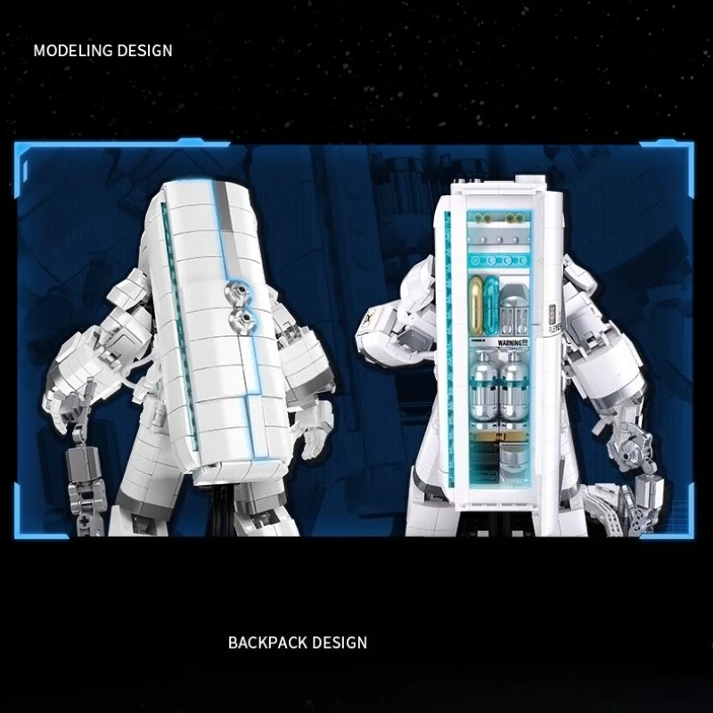 Sembo astronauta blocos de construção das crianças mão-montado espaçowalk astronauta brinquedos ornamentos de mesa modelo criativo presentes