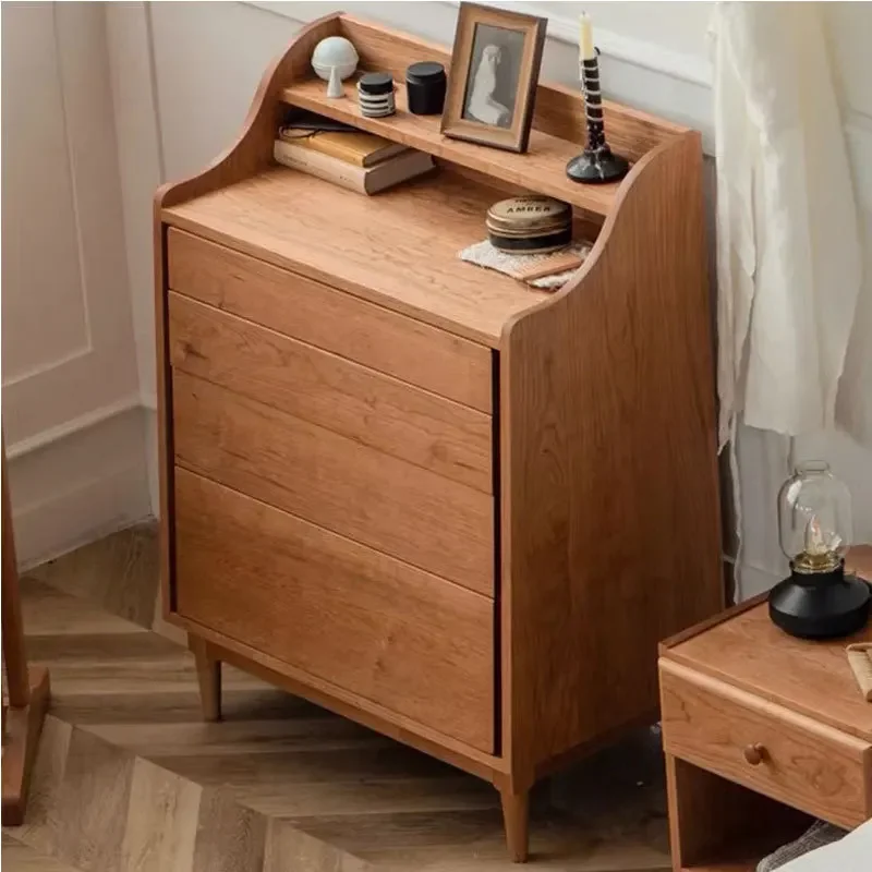 خزانة صدر من خشب الكرز الأمريكي الشمالي بسيطة وحديثة من خشب الجوز الأسود، خزانة جانبية للتخزين بأدراج الشمال #2